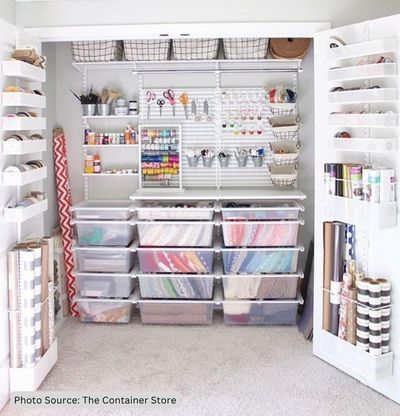 Sewing Room Organization - Go Vertical - from The Container Store
