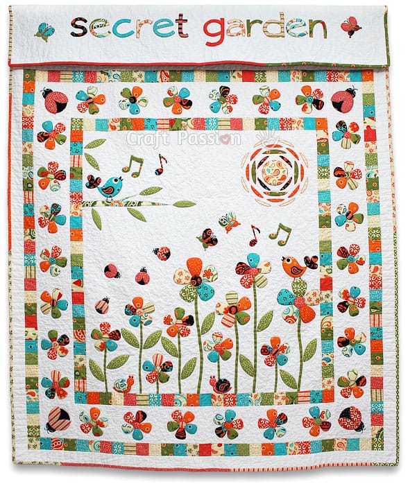 Free Quilt Pattern -  Secret Garden Quilt by Joanne L. of Craft Passion
