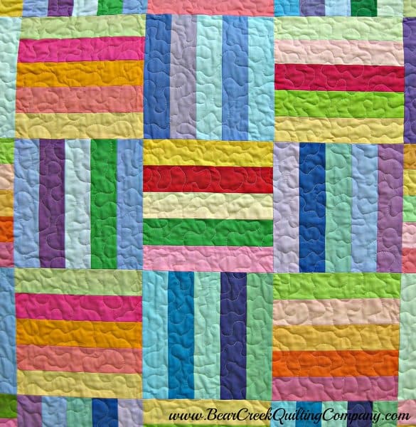 Free Quilt Pattern - Rainbow Rail Fence Quilt by Cheryl Brickey of Meadow Mist Designs for Bear Creek Quilting Company
