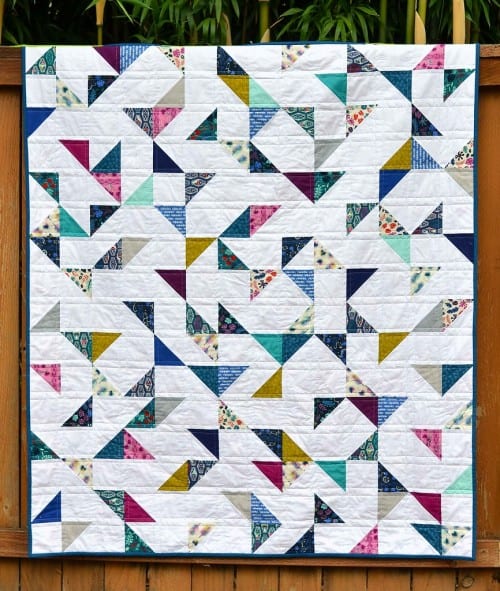 Lagoon Half Square Triangles Quilt - Free Quilt Pattern