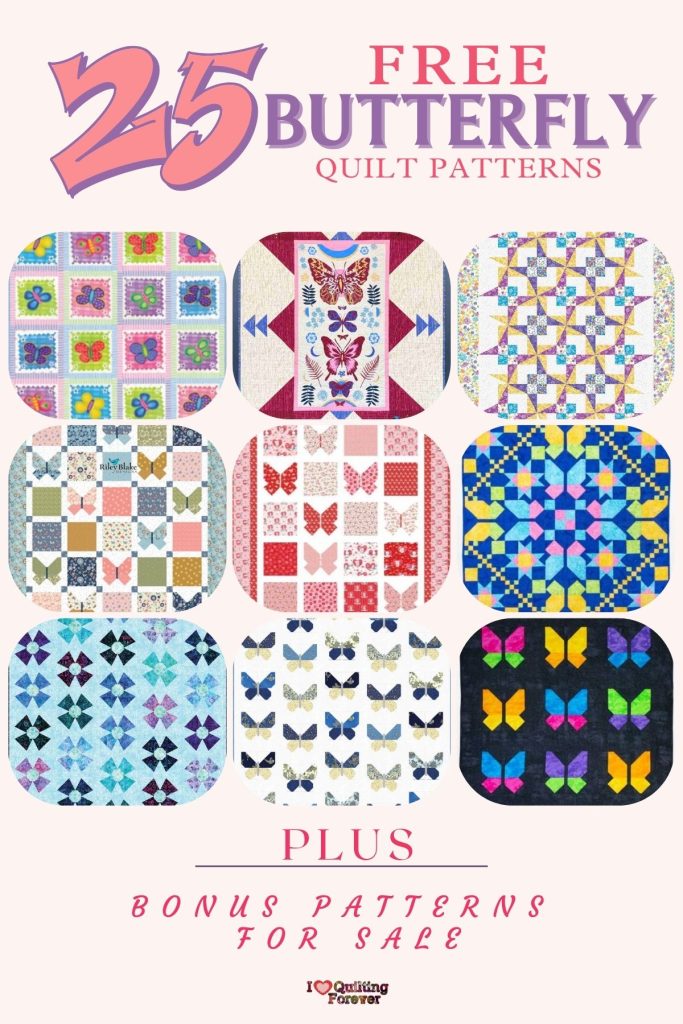 Butterfly Quilt Patterns Roundup 4 ILQF Pinterest