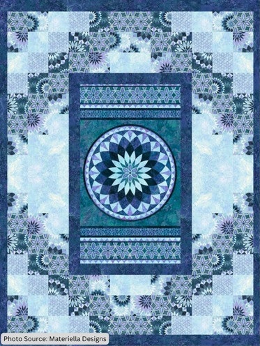 Trip Around the Panel Quilt Pattern (Blue) - etsy