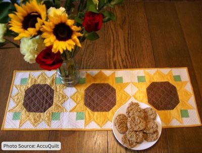 Cheery Sunflower Table Runner - free quilt pattern