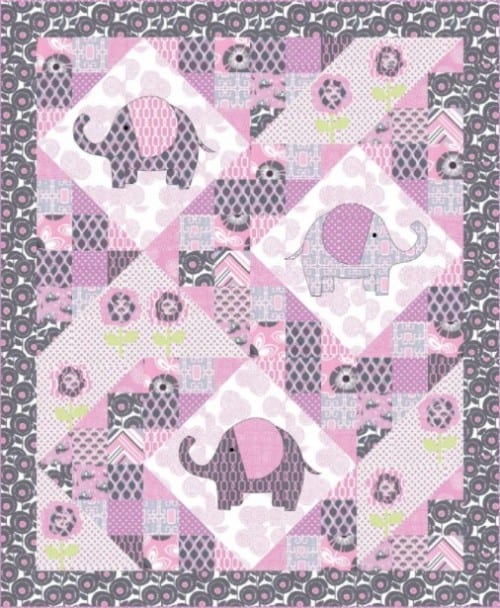 Elephant pop quilt - free quilt pattern