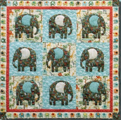 Jungle elephant - free quilt pattern