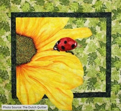 Ladybug on Sunflower Quilt Pattern - etsy