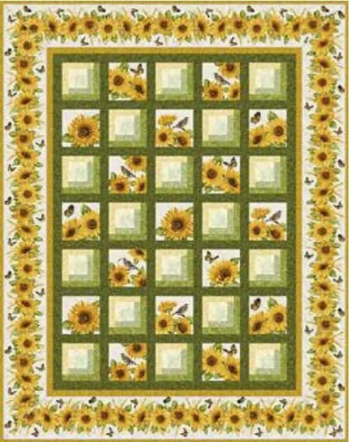 Snappy Sunflowers quilt - free quilt pattern