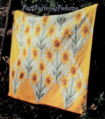 Triple Sunflower Quilt Pattern - etsy