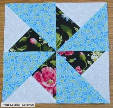8″ Windmill Block9 - free quilt pattern