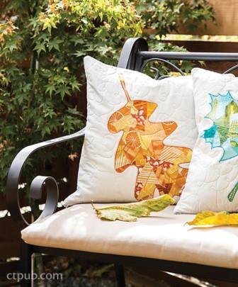 Free Quilt Pattern - Fallen Leaves Throw Pillows by Deirdre Quirk from ctpub