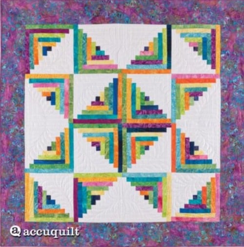 GO! Scrappy Star Log Cabin Quilt - Free Quilt Pattern