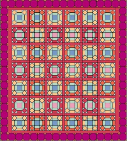 Free Quilt Pattern- Window Pane Quilt (Stained Glass Panel) by Lucie Sinkler for How Stuff Works