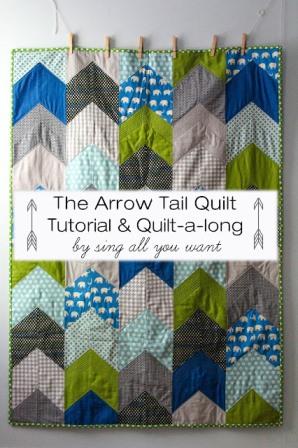 free quilt tutorial - The Arrow Tail Quilt by Laurel from Sing all you want