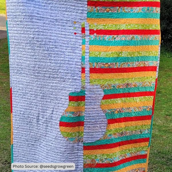 Guitar Quilt Idea from seedsgrowgreen