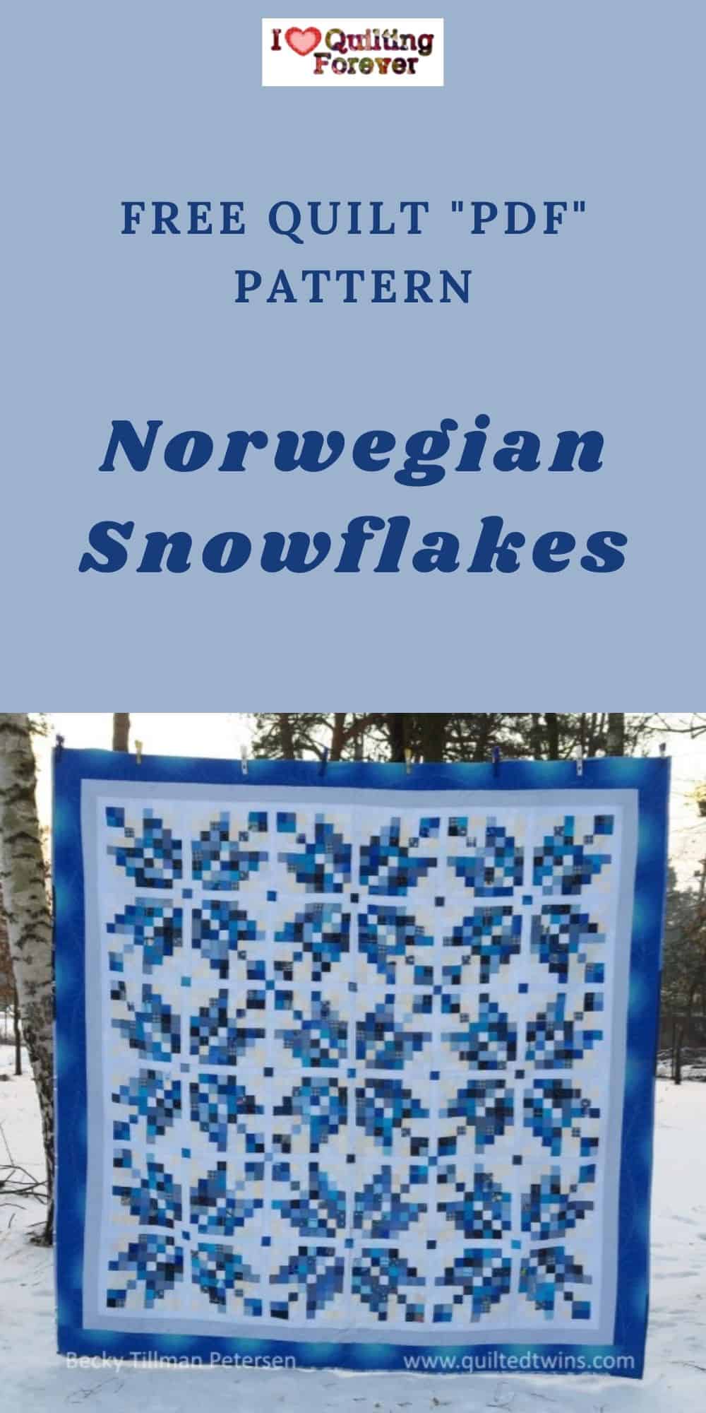 Free Quilt Pattern Norwegian Snowflakes Quilt I Love Quilting Forever