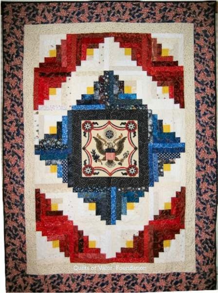 Patriotic Log Cabin - free quilt pattern
