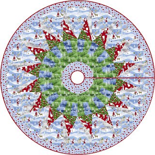 Frosted Pines Tree Skirt 2- Free Quilt Pattern