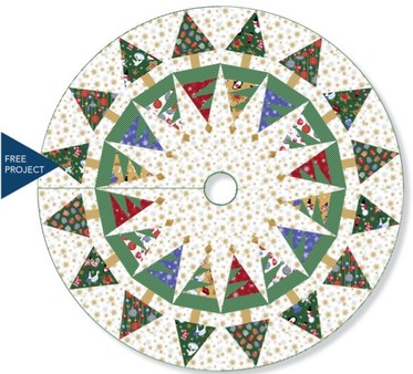 Frosted Pines Tree Skirt - Free Quilt Pattern