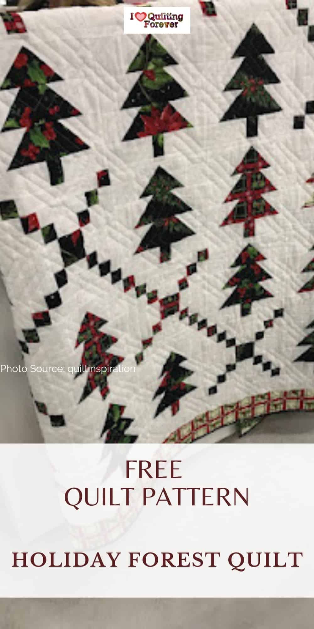 Free Quilt Pattern Holiday Forest Quilt I Love Quilting Forever