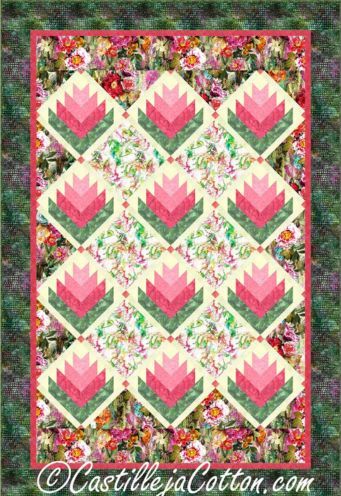 Blooming Log Cabins Quilt Pattern