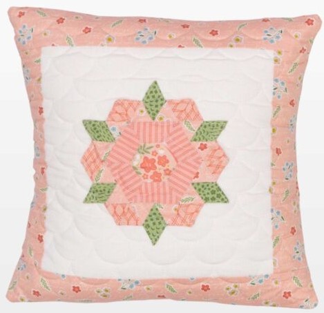Free Quilt Pattern - GO! EPP Rose Pillow Quilt by Kristina Brinkerhoff of Center Street Quilts for AccuQuilt