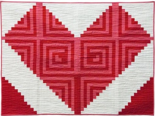 Free Quilt Pattern: GO! Log Cabin Love Wall Hanging Quilt