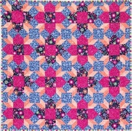 Free Quilt Pattern - GO! Blooming Flowers Wall Hanging Quilt by Ellen Ault of Handmade3D for AccuQuilt