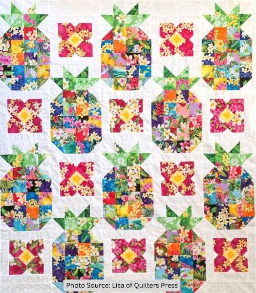 Pineapples And Plumeria Quilt Pattern