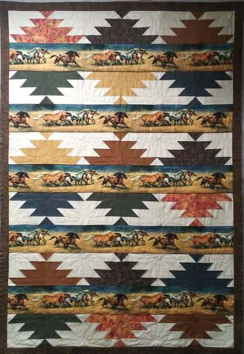 Western Style Patchwork Quilt by Jackie Moravcik Arrigo