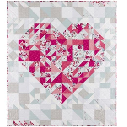 GO! Qube 12″ Pieced Heart Quilt - Free Quilt Pattern