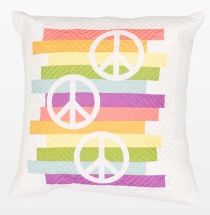 GO! Rainbow Peace Pillow - free quilt pattern