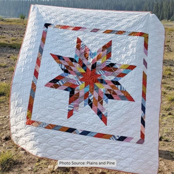 Patchwork Lone Star Quilt Pattern- etsy