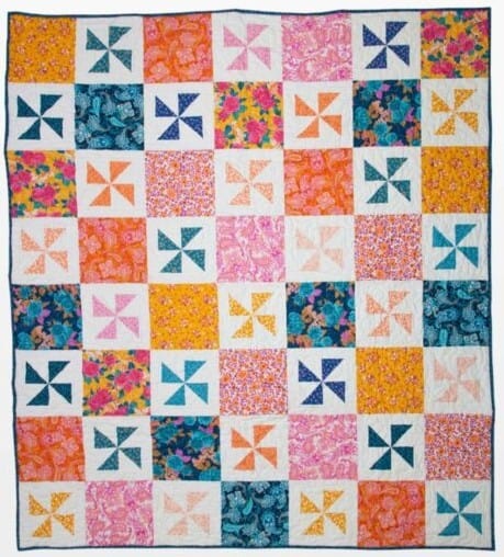 Free Quilt Pattern: GO! Floating Pinwheels Throw Quilt