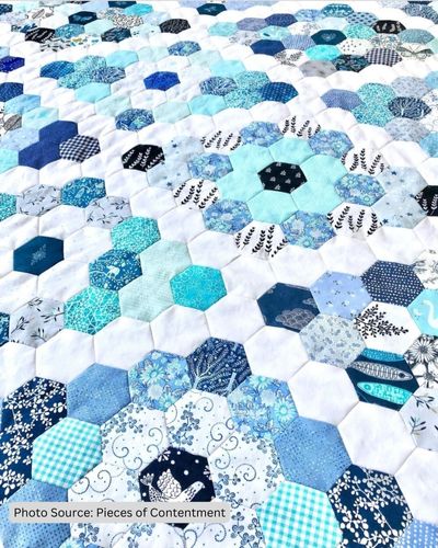 Hexagon Quilt Pattern Idea from Pieces of Contentment