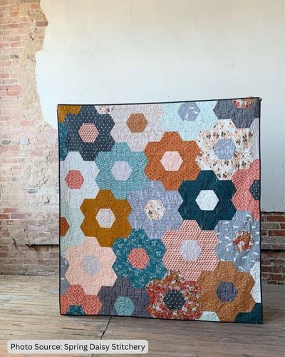 Hexagon Quilt Pattern Idea from Spring Daisy Stitchery
