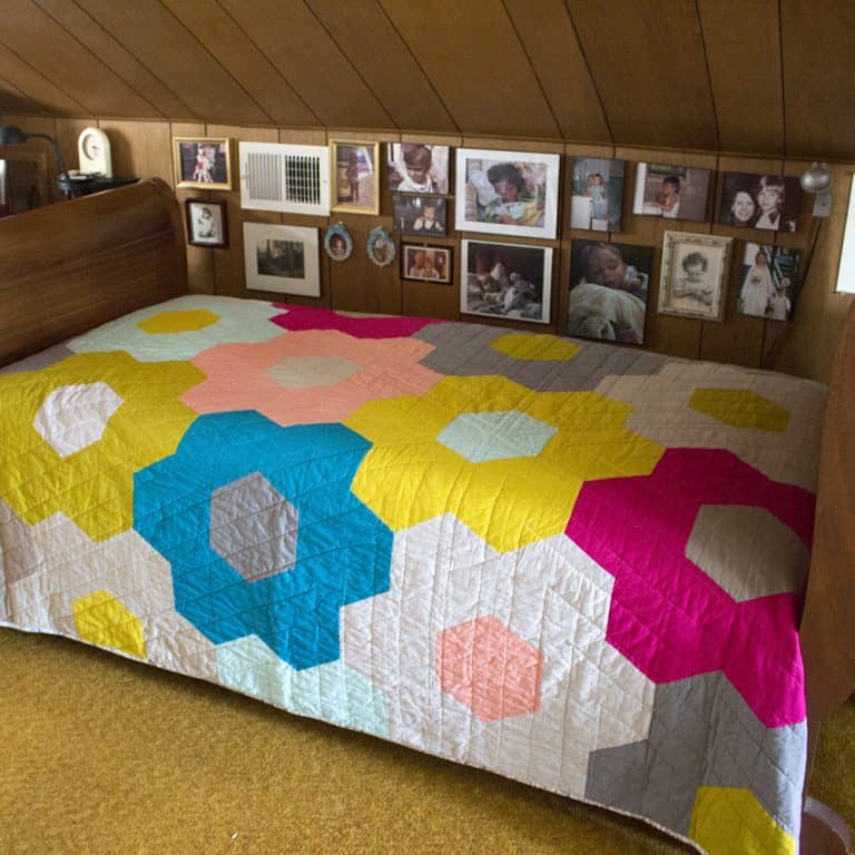 Monsterz-Sized Hexagon Quilt