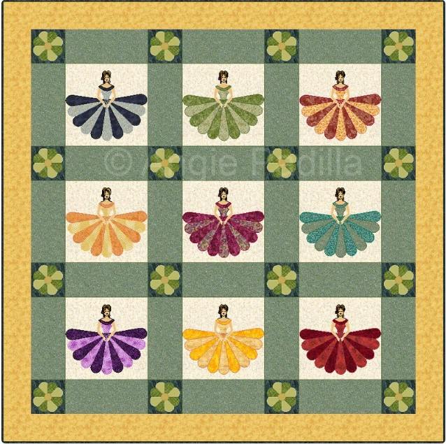 half dresden lady skirt quilt block