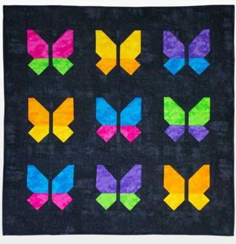 GO Flying At Night Throw Quilt - free quilt pattern