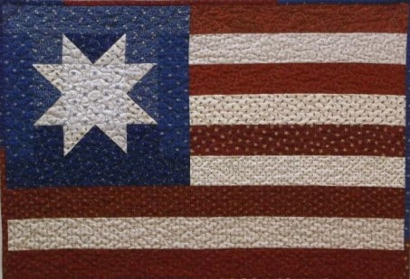 Patriotic Mini Quilt looks American flag