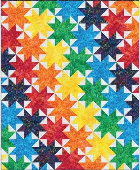 Cascading Rainbow Quilt - free quilt pattern