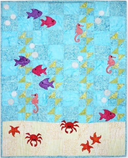 Free Quilt Pattern -  GO! Underwater Sea Adventure Throw Quilt by AccuQuilt