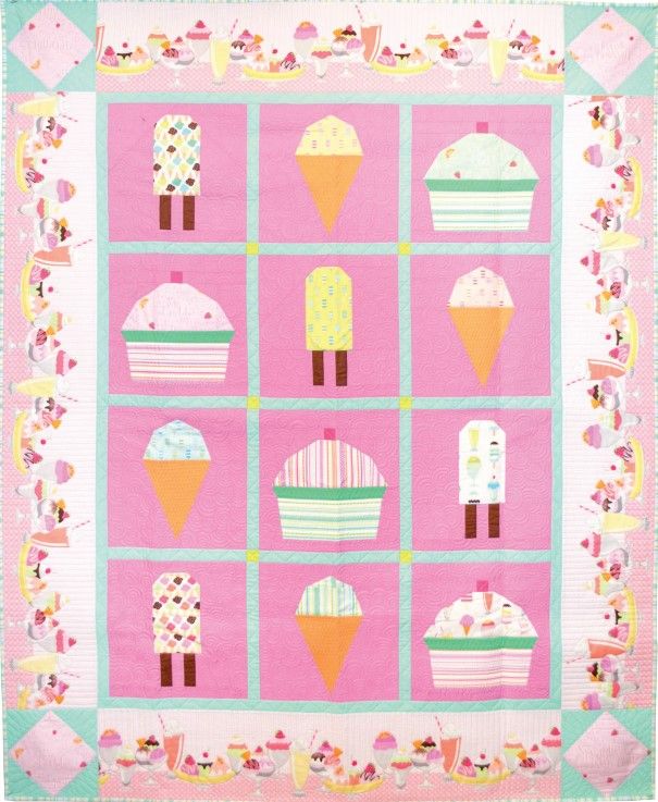 Free Quilt Pattern -  Ice Cream, You Scream Quilt by Joanna Marsh for Michael Miller Fabrics