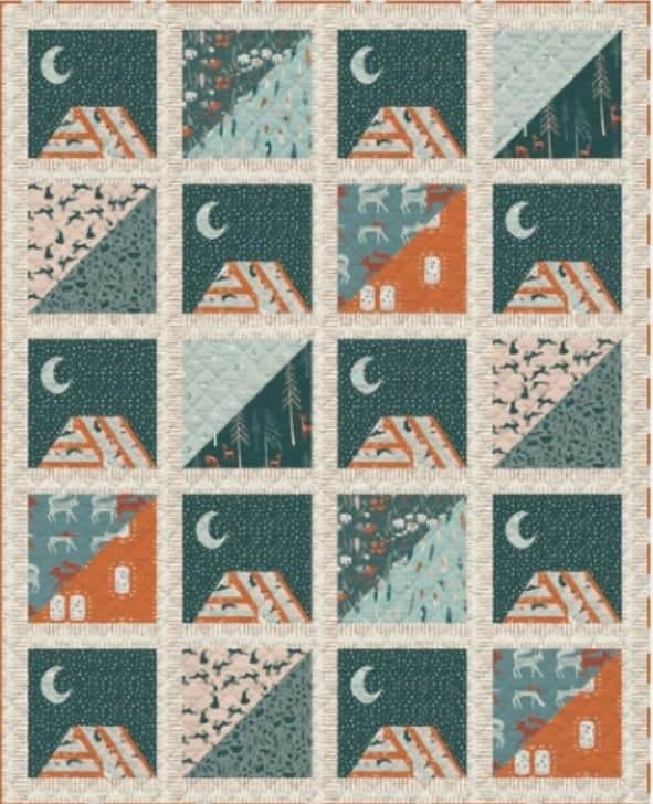 Free Quilt Pattern- Moonlit Camp Quilt by AGF Studio