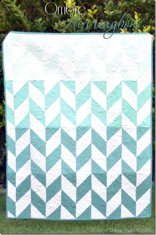 free quilt pattern - Ombre Herringbone Quilt by Tam of Sew Dang Cute