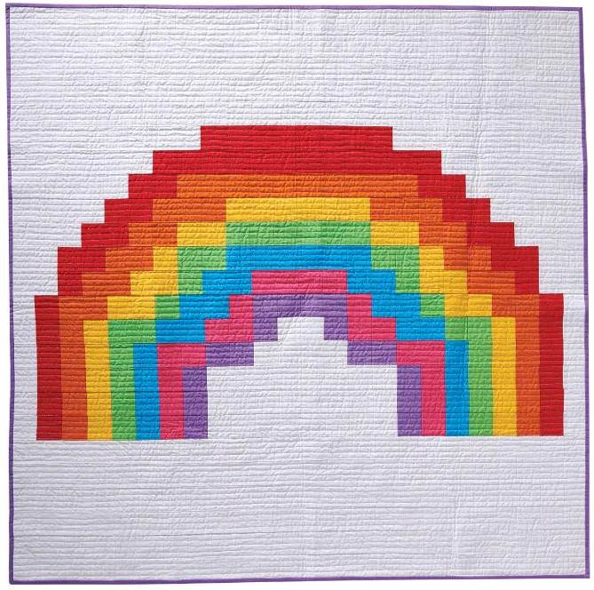 Free Quilt Pattern - Pixel Rainbow Quilt by Sarah Ashford