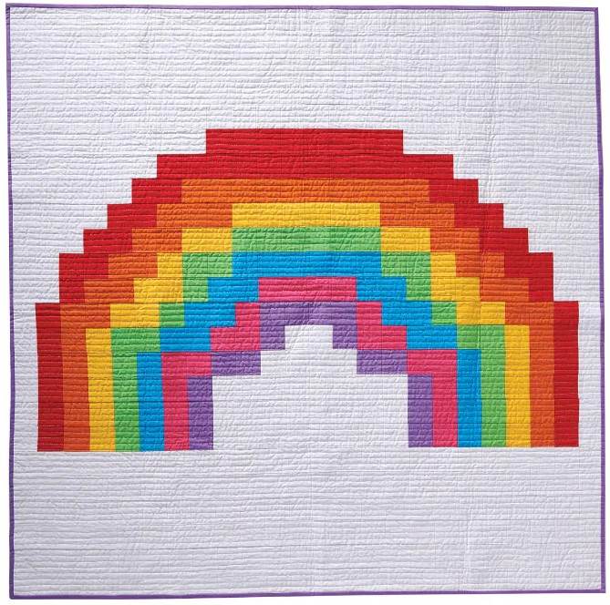 Pixel Rainbow Quilt - free quilt pattern
