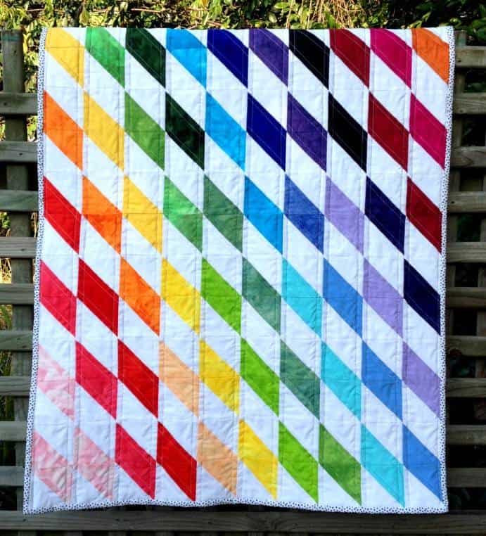 Rainbow Diamonds Baby Quilt Pattern - etsy