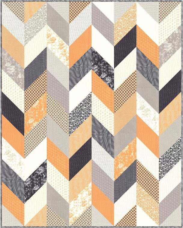 Scrappy Herringbone Quilt by Amanda Wilbert