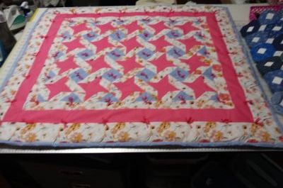 Baby Quilt made from recycled sheets by Roberta Humphreys - FB group member