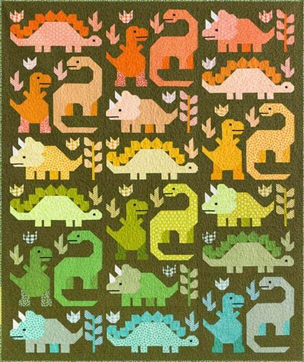 Dinosaur Quilt by Elizabeth Hartman